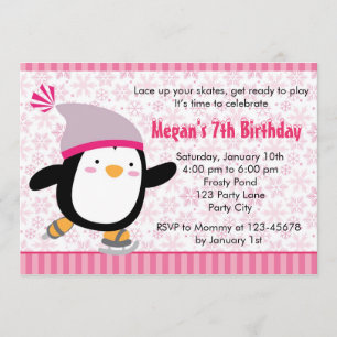 Invitation de pingouins - Anniversaire des filles 
