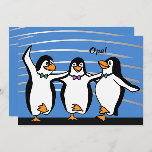 Invitation de pingouins de danse (Devant / Derrière)