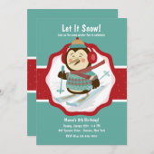 Invitation de pingouins de ski (Devant / Derrière)