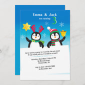 Invitation de pingouins d'hiver (Devant / Derrière)