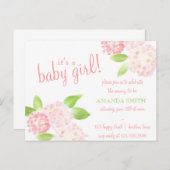 Invitation de Pink Hydrangea (Devant / Derrière)