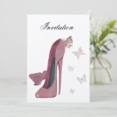 Invitation de Pink Sparkle Stiletto et Butterfly (Debout devant)