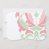 Invitation de pinte rose et gris Mariage damassé (Dos)