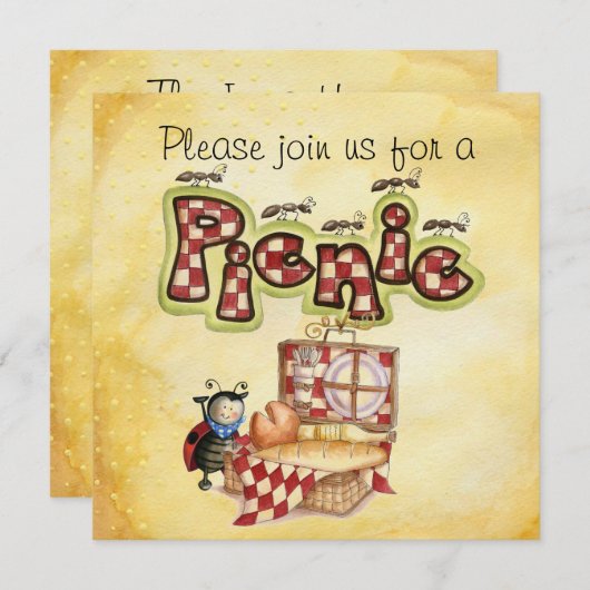 invitation de pique-nique (Devant / Derrière)