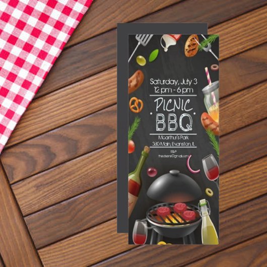 invitation de pique-nique bbq