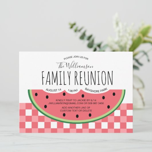 Invitation de pique-nique de pastèque de la (Debout devant)