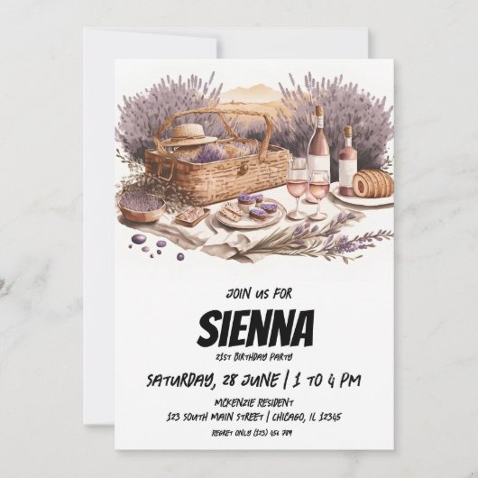 Invitation de pique-nique d'été (Devant)