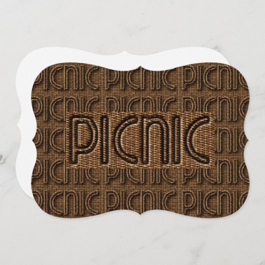 Invitation de pique-nique Funny Wicker Typography  (Devant / Derrière)