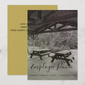 Invitation de pique-nique noir et blanc (Devant / Derrière)