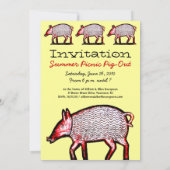 Invitation de pique-nique - Porcs d'art folkloriqu (Dos)
