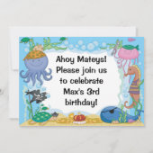 Invitation de Pirate Sea Creatures (Dos)