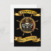 Invitation de Pirates Party (Devant / Derrière)