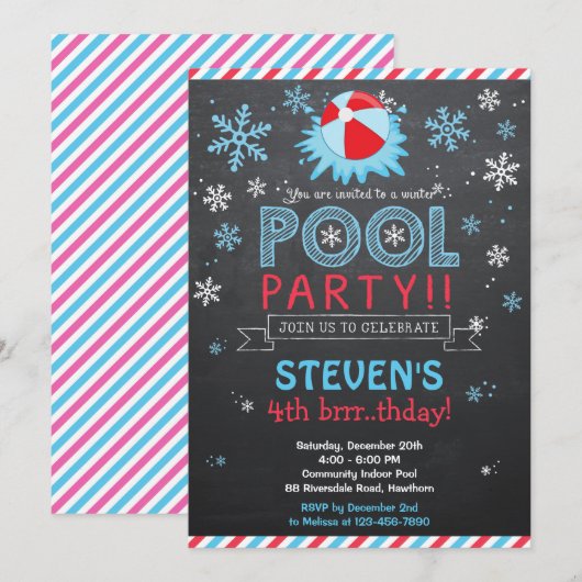 Invitation de piscine d'invitation/hiver de (Devant / Derrière)