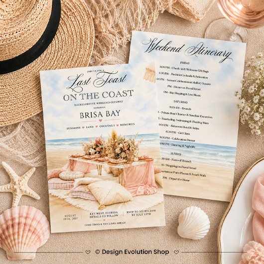 Invitation de plage côtière pour trinquer sur la c
