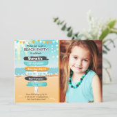 Invitation de plage d'anniversaire de plage de (Debout devant)