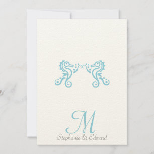 Invitation de plage d'hippocampe de turquoise