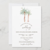 Invitation de plage d'île tropicale de palmier océ (Devant)