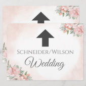 Invitation de plage florale à flèche directionnell (Devant / Derrière)