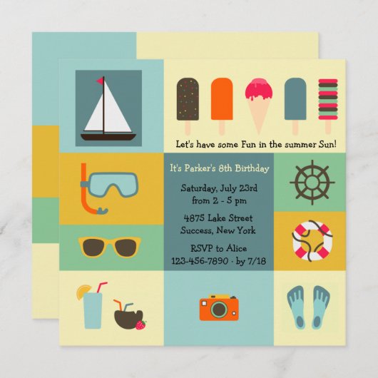 Invitation de plaisir d'été (Devant / Derrière)