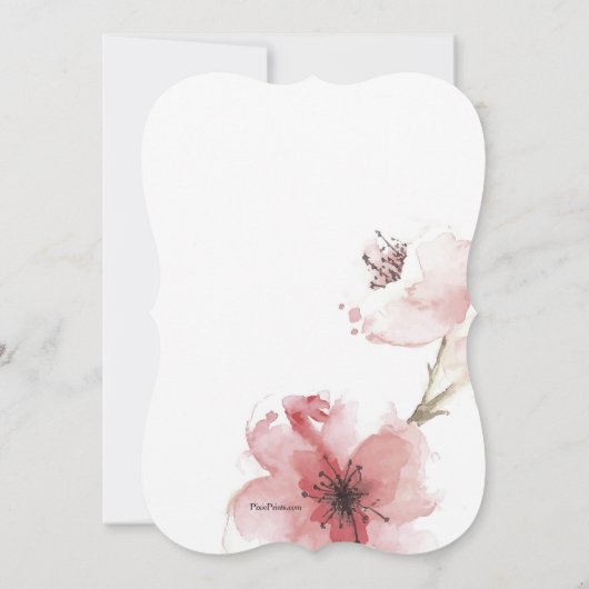 Invitation de plan rapproché de fleurs de cerisier (Dos)