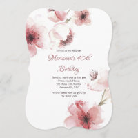 Invitation de plan rapproché de fleurs de cerisier