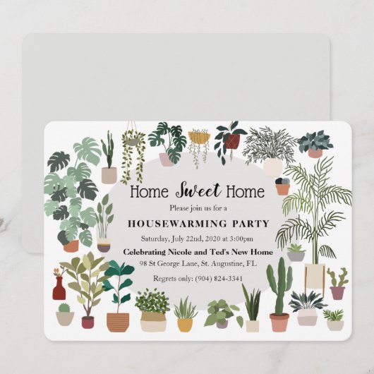 Invitation de plante de chauffage de maison douce (Devant / Derrière)