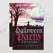 Invitation de Pleine lune d'Halloween (Devant / Derrière)