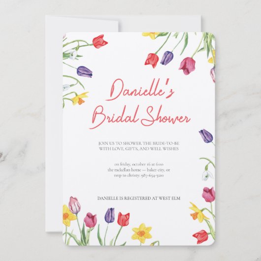 Invitation de pluie nuptiale de pétale douce (Devant)