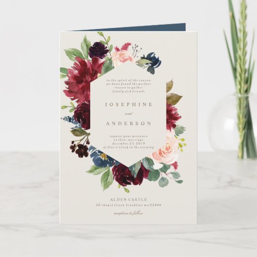 Invitation de poche Mariage Hiver Elegance (Devant)