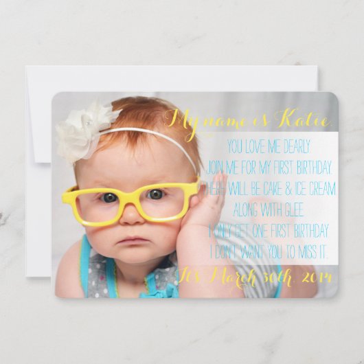 Invitation de poème d'anniversaire (Devant)