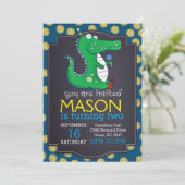 Invitation de point de Polka Alligator (Debout devant)