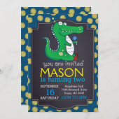 Invitation de point de Polka Alligator (Devant / Derrière)