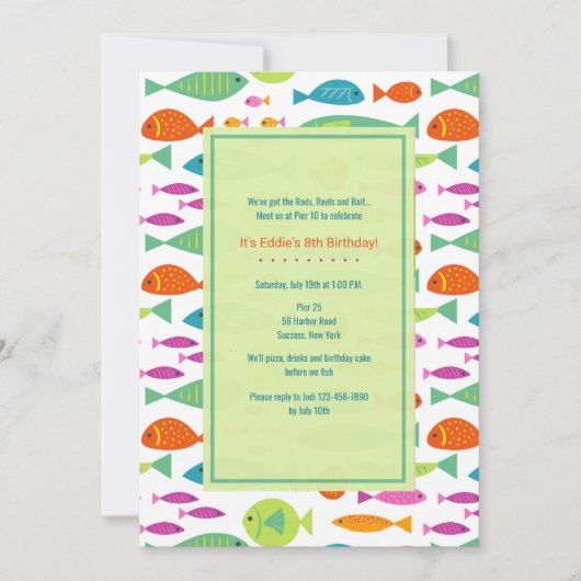 Invitation de poissons colorés (Devant)