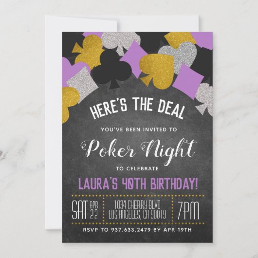 Invitation de poker de casino (Devant)