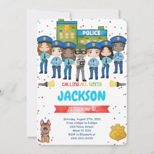 Invitation de police modifiable (Devant)