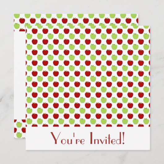 Invitation de pommes rouges et vertes (Devant / Derrière)