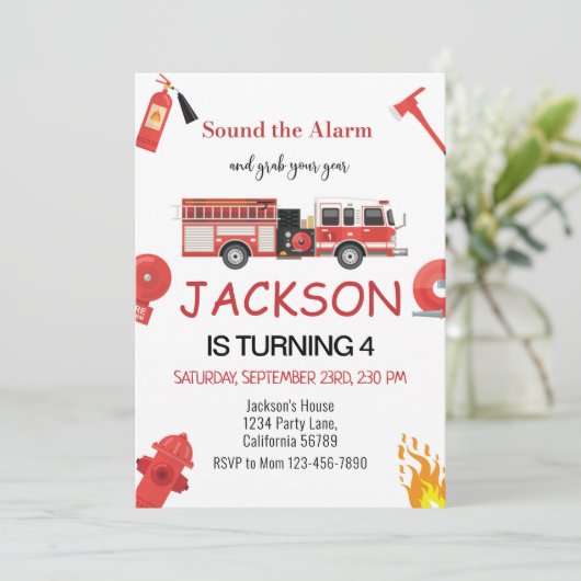 Invitation de pompier (Debout devant)