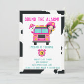 Invitation de pompier Pink Fire Truck Kids (Debout devant)