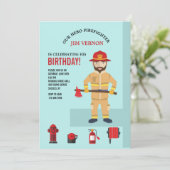 Invitation de pompiers et d'équipement (Debout devant)