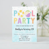 Invitation de Pool Party pour anniversaire et évén (Debout devant)