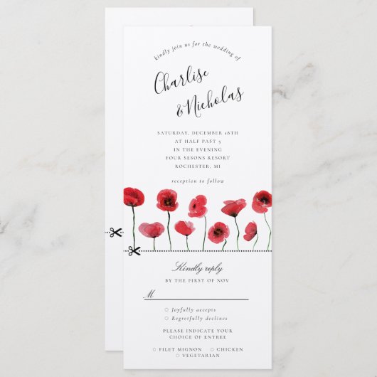 invitation de pops aquarelle w rsvp attaché (Devant / Derrière)