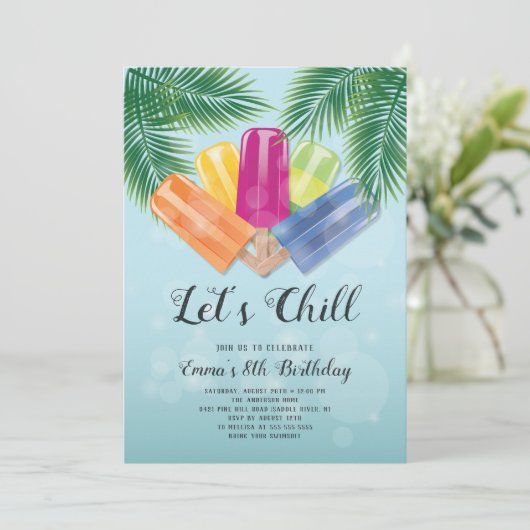 Invitation de Popsicle pour l'anniversaire de Chil (Debout devant)