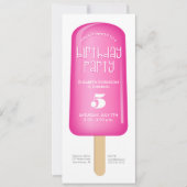 Invitation de Popsicle rose (Devant)