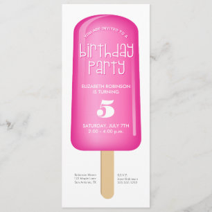 Invitation de Popsicle rose