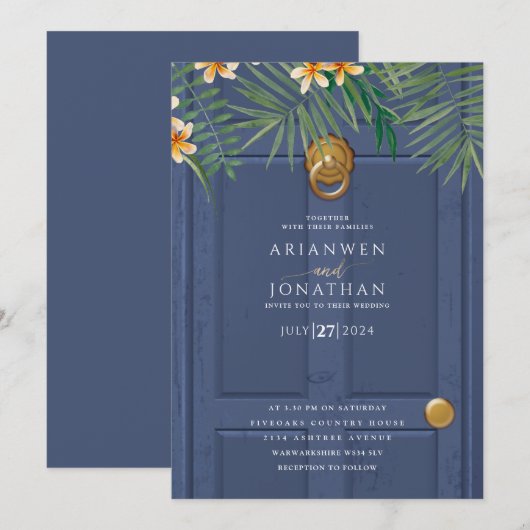 Invitation de porte de mariage (Devant / Derrière)