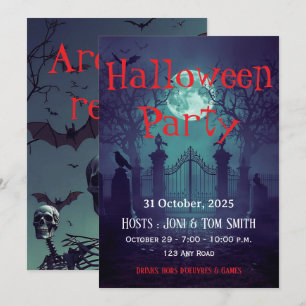 Invitation de porte gothique hantée pour Halloween