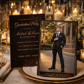 Invitation de portrait de remise de diplôme en or 