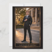 Invitation de portrait de remise de diplôme en or  (Devant)