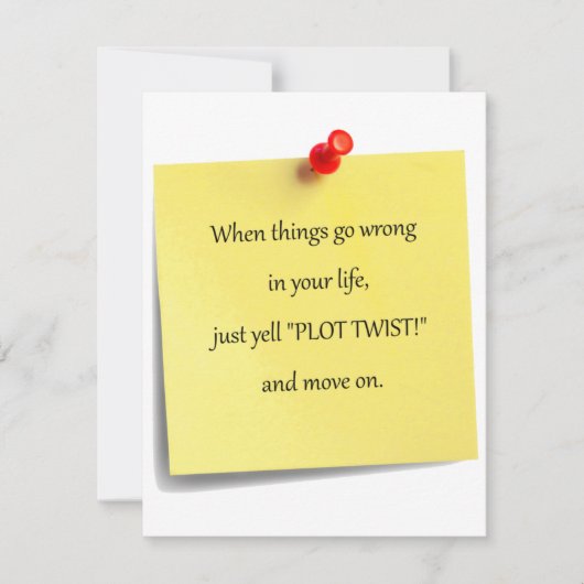 Invitation de post-it de torsion de complot (Devant)