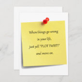 Invitation de post-it de torsion de complot (Devant / Derrière)